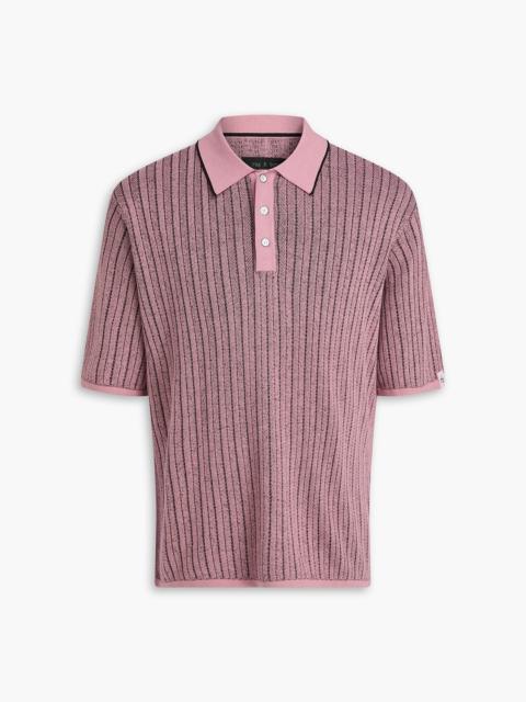 rag & bone Harvey ribbed cotton-blend polo shirt