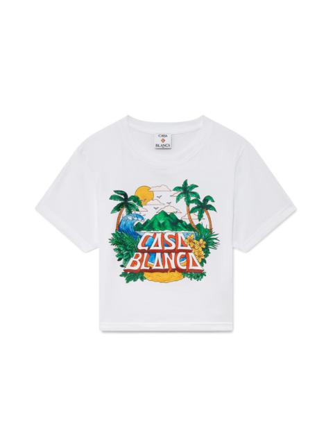 CASABLANCA Casa Beach Wave Cropped T-Shirt | Casablanca Paris