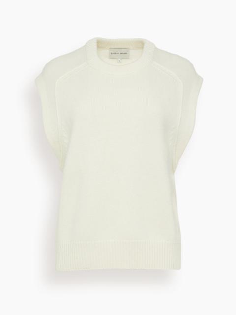 Loulou de Saison Mari Sleeveless Boxy Top in Ivory
