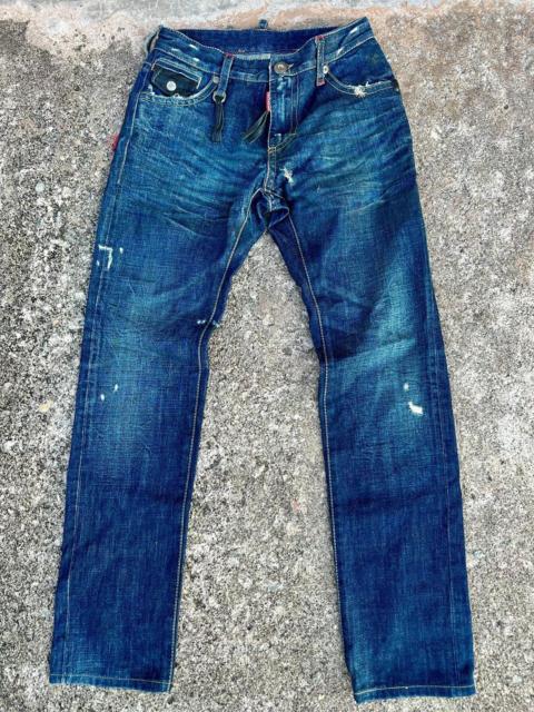 DSQUARED2 Dsquared2 Tartan Leather Distressed Jeans