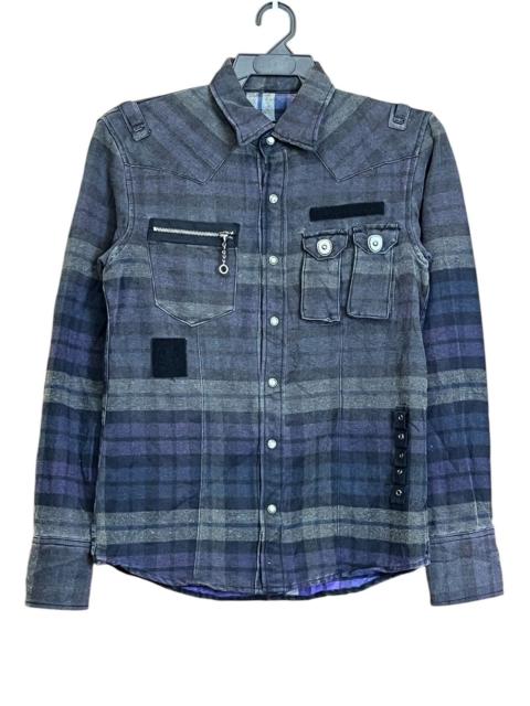 PPFM PPFM MULTIPOCKET FLANNEL SNAP BUTTON UPS SHIRT