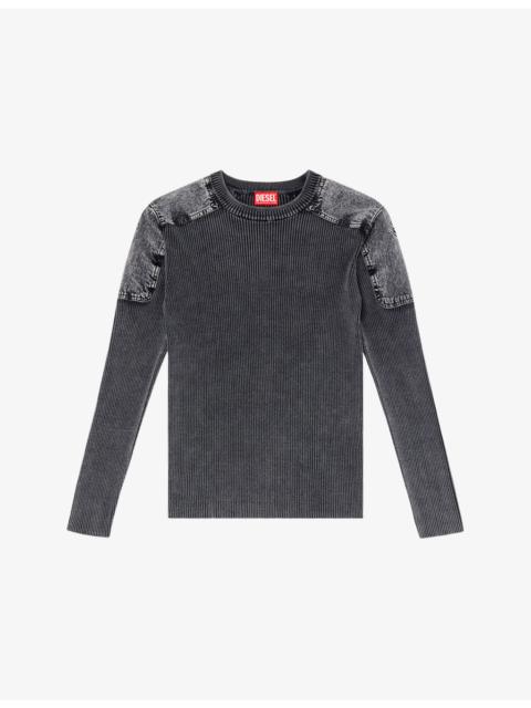Diesel K-Martin Ribbed-Knit Cotton Jumper