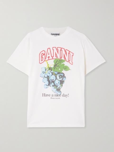 GANNI Grapes Printed Organic Cotton-jersey T-shirt