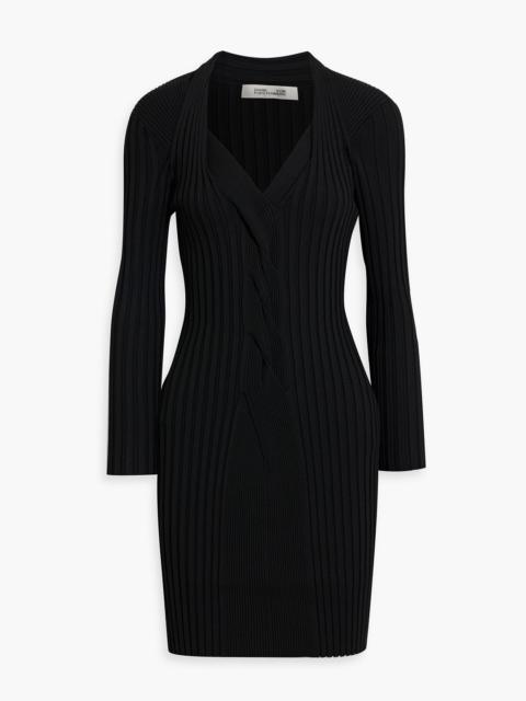 DIANE VON FURSTENBERG Veronique twisted ribbed-knit mini dress