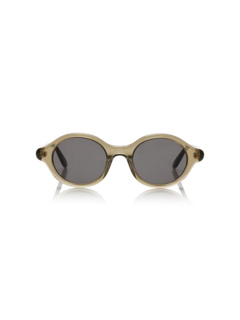 Loewe Epsilon Slim Round-Frame Acetate Sunglasses green