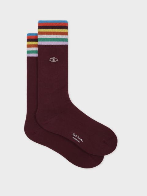 Paul Smith Burgundy Embroidered Camera Socks
