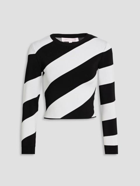 CAROLINA HERRERA Striped stretch-knit top