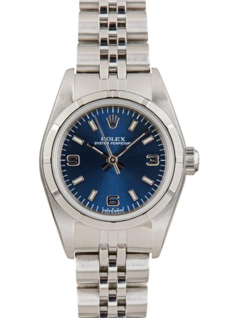 Ladies Rolex Oyster Perpetual Ref 76030 Blue Dial