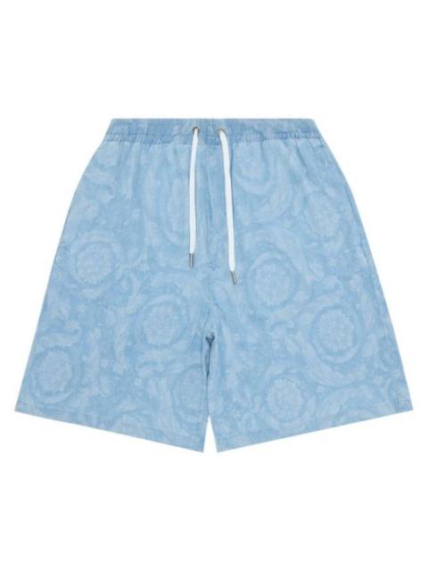 Versace Barocco Pattern Chambray Shorts