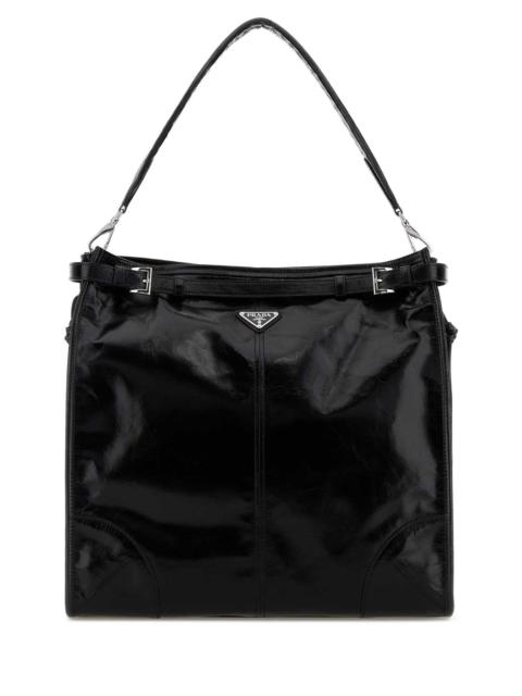 Prada Prada Men Black Leather Prada Bonnie Shopping Bag