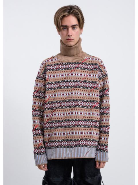 Y/Project BNWT AW19 Y/PROJECT SLASHED KNIT TURTLENECK SWEATER S