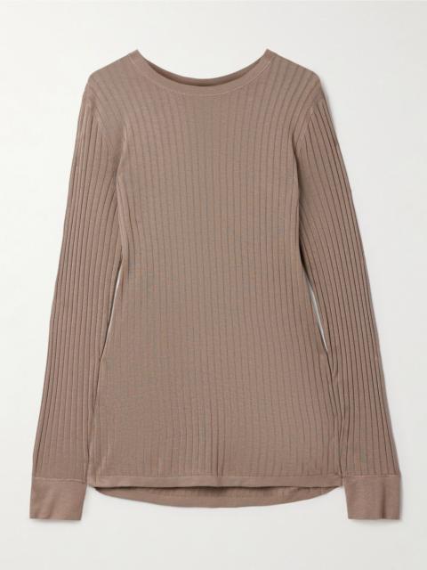 The Row Keya ribbed-knit sweater Taupe