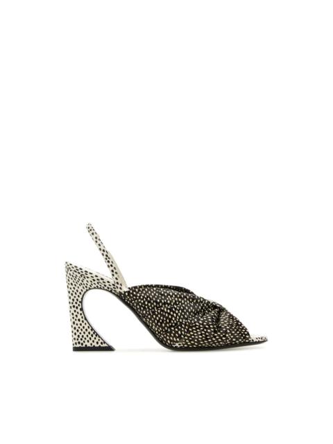 FENDI FENDI Arco $1150 Black/White 95mm Sandals New & Authentic (W