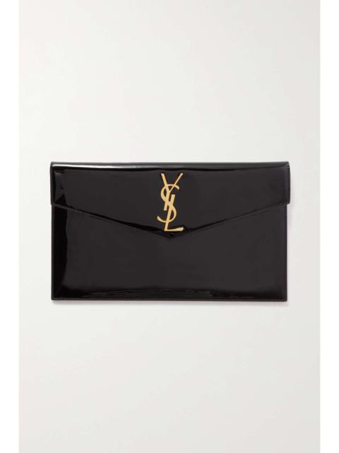 Uptown patent-leather pouch