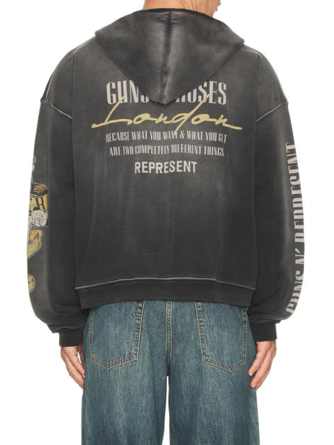 REPRESENT x Guns N Roses Cross Zip Through Hoodie