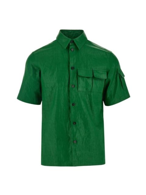 FERRAGAMO Ferragamo Coated Linen Short-Sleeved Utility Shirt