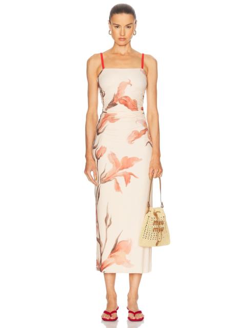 SIR. Hana Ruched Midi Dress