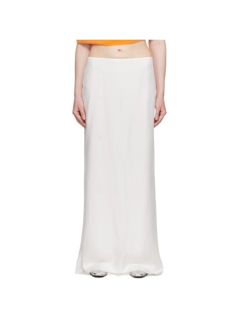 COLLEEN ALLEN White Silk Slip Maxi Skirt