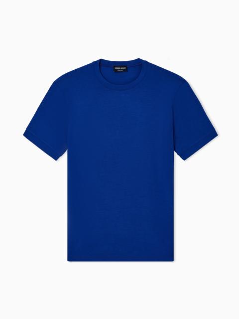 GIORGIO ARMANI CREW-NECK SHORT-SLEEVED T-SHIRT IN STRETCH VISCOSE JERSEY