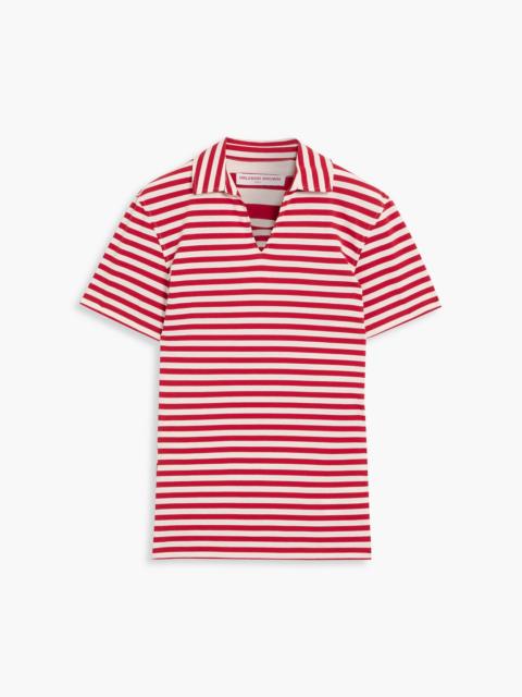 ORLEBAR BROWN Mayer striped cotton-jersey polo shirt