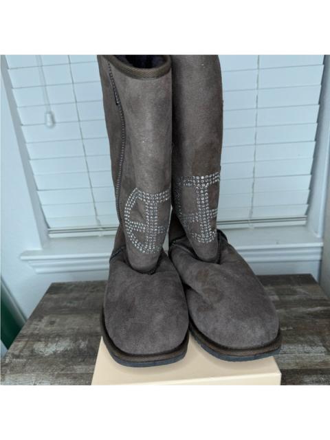 Other Designers Koolaburra Brown Suede Boots with Rhinestone Detail