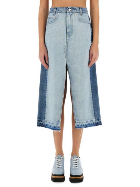 Stella McCartney Stella Mccartney Women Denim Skirt With Contrasting Panel