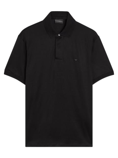 EMPORIO ARMANI Emporio Armani Logo-embroidered Jersey Polo Shirt