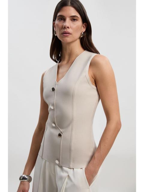 KAREN MILLEN Figure Form Bandage Button Through Top