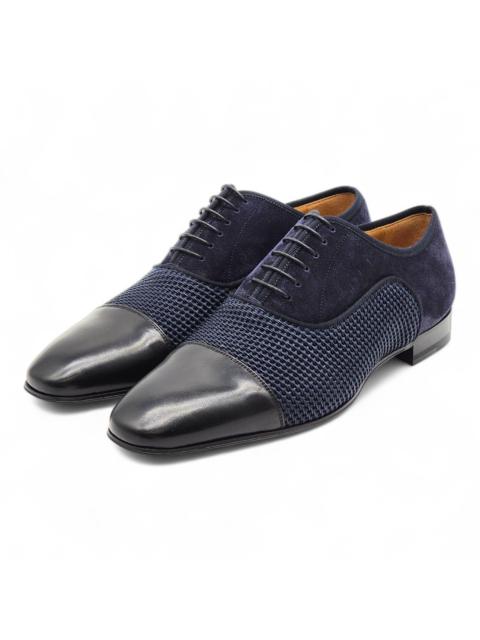 Christian Louboutin Greggo Leather and Suede Oxford Shoes Blue EU 40 US 7 - $995