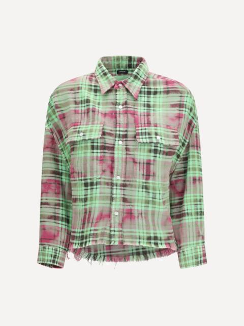 R13 Plaid Shirt with frayed hem