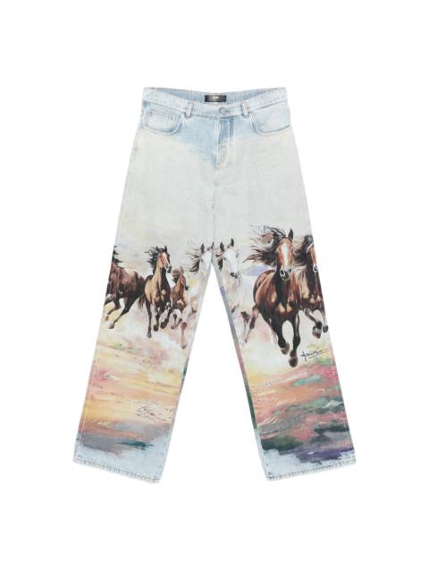 AMIRI Amiri Blue Denim - Wide-Leg Jeans Men