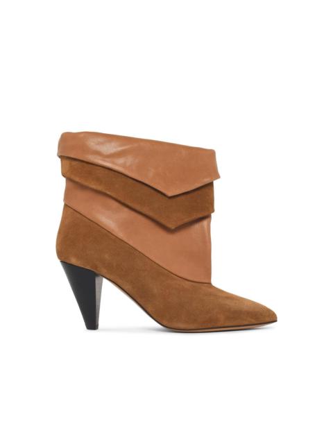 Isabel Marant Isabel Marant 'Lyone' Ankle Boots In Cognac Brown Leather And Suede Women