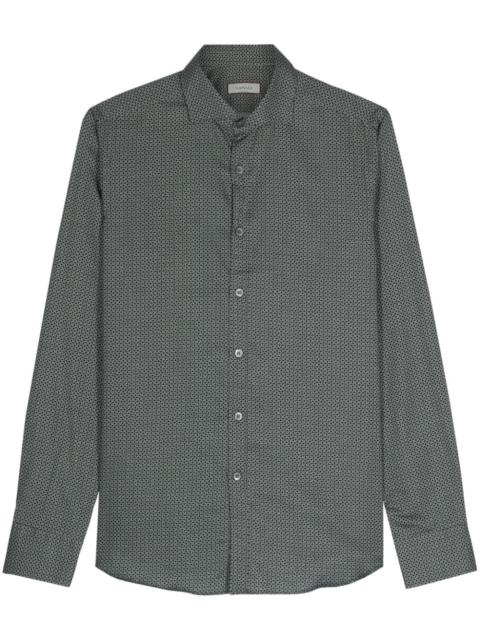 Canali geometric-pattern cotton shirt