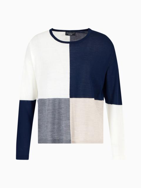 EMPORIO ARMANI ICON WOOL JUMPER WITH INTARSIA