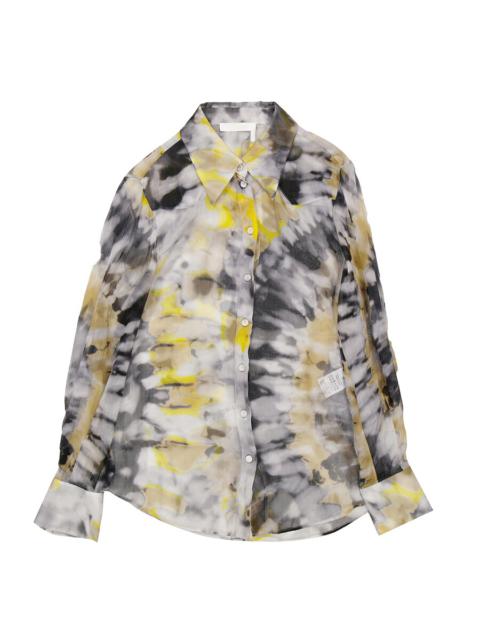 Chloé Chloe Ladies Multicolor Grey Sheer Button Down Top