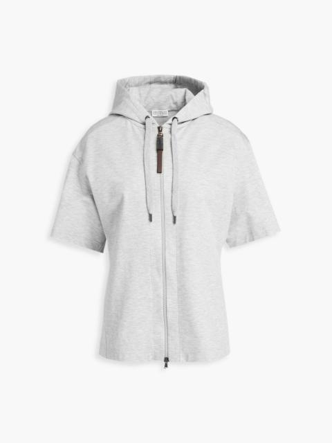 Brunello Cucinelli Bead-embellished cotton-blend jersey hoodie