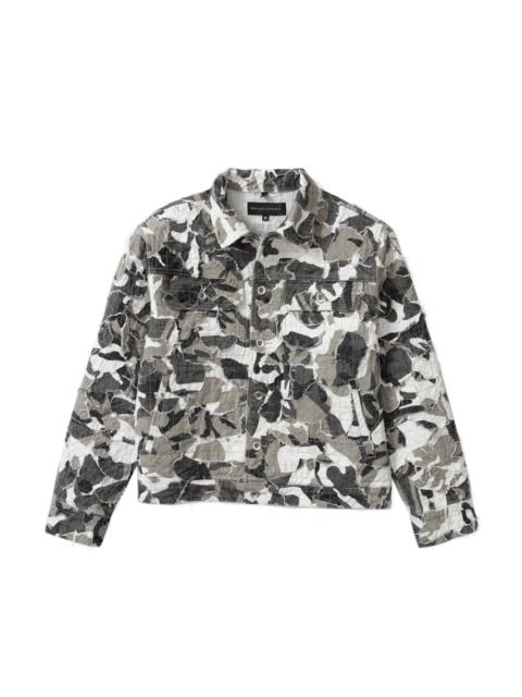 WHO DECIDES WAR CAMO TRUCKER JACKET