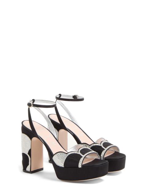 Valentino Garavani Bowow Platform Sandal in Black/Silver at Nordstrom