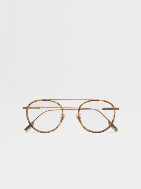 ZEGNA BROWN TITANIUM OPTICAL GLASSES