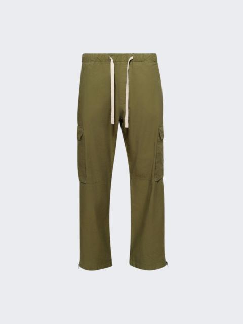 Palm Angels Curved Logo Cargo Pants Army Green