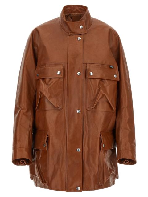 Prada Prada Women Antiqued Leather Caban