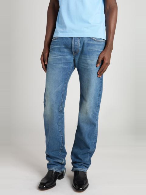 TOM FORD TOM FORD Selvedge Straight Fit Jeans in Hb523 Strong High/Low Blue at Nordstrom