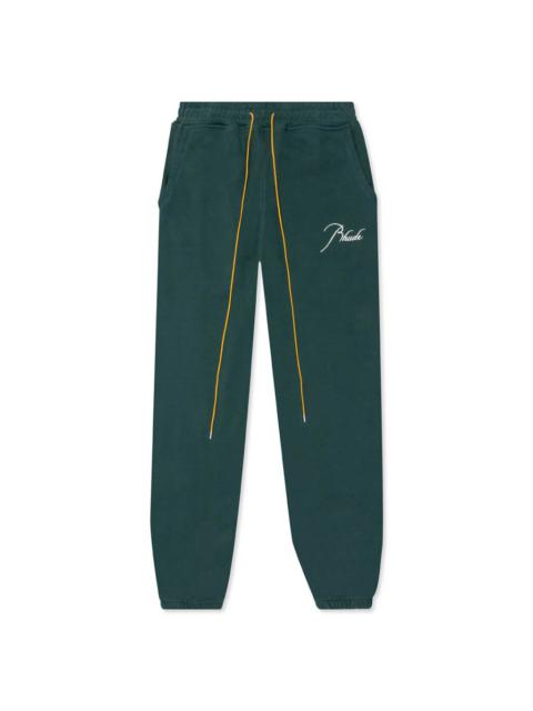 RHUDE RHUDE TERRY SWEATPANT - HUNTER GREEN