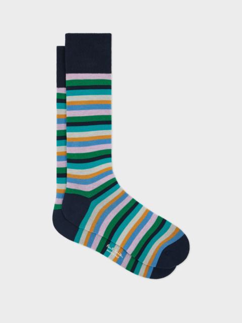 Paul Smith Navy Multistripe Socks