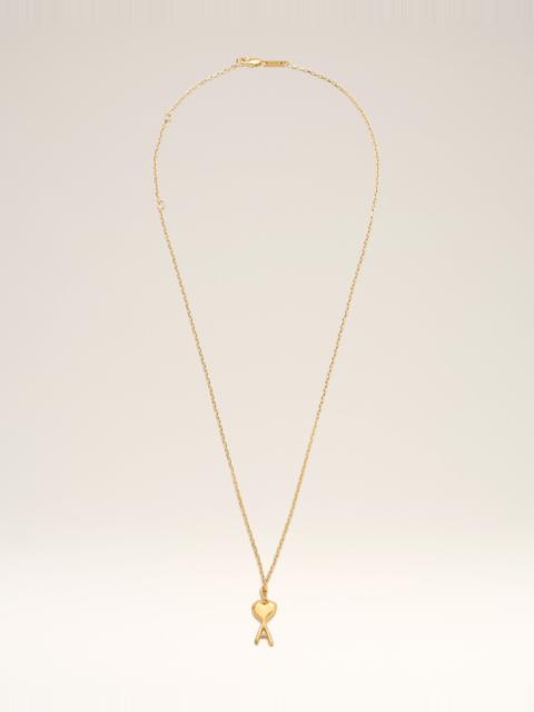 AMI Paris GOLD BRASS THIN HAMMERED AMI DE COEUR NECKLACE