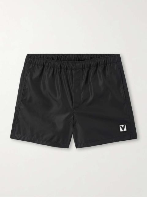 Valentino Straight-Leg Mid-Length Logo-Appliquéd Swim Shorts