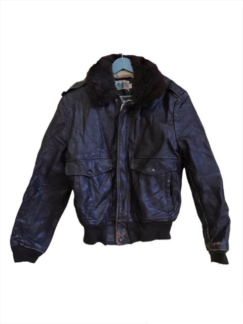 Other Designers Vintage 50s Sears Fur Lining Leather Flight Jacket
