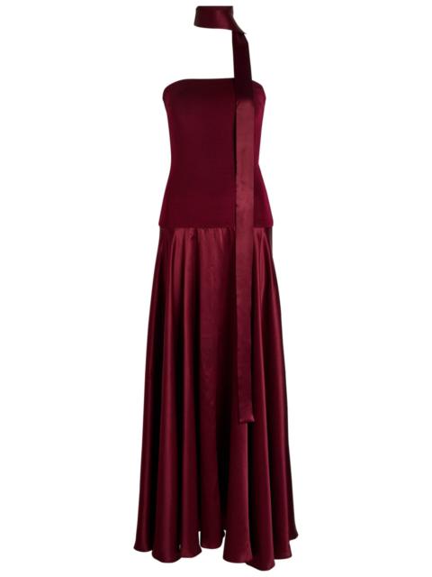 ESSE Studios Esse Studios Illi Scarf-effect Silk and Stretch-knit Maxi Dress