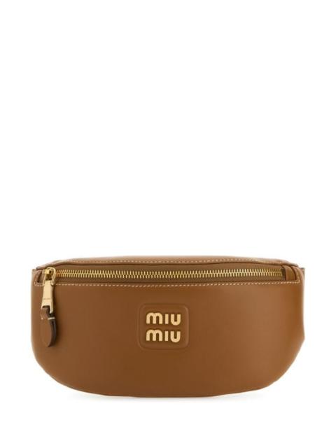 Miu Miu Woman Caramel Leather Belt Bag