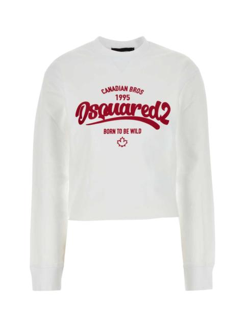 DSQUARED2 Dsquared Women White Cotton Sweatshirt